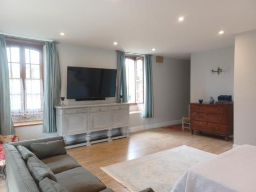 Μια τηλεόραση ή/και κέντρο ψυχαγωγίας στο Big 4 bedroom property in the grounds of a Chateau