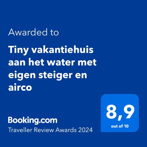 a screenshot of a cell phone with the text upgraded to tiny valentinesan at Tiny vakantiehuis aan het water met eigen steiger en airco in Kampen