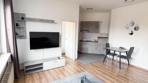 Kuchyň nebo kuchyňský kout v ubytování E&B Apartments Korb
