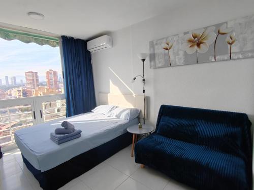 Posteľ alebo postele v izbe v ubytovaní Apartment-studio with view M&M