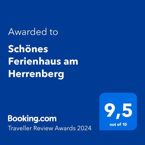 a screenshot of a phone with the text awarded to stanislas farricular at Schönes Ferienhaus am Herrenberg in Prien am Chiemsee