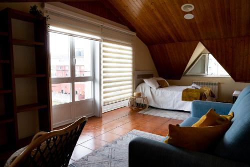 Χώρος καθιστικού στο Chalet frente a Rapadoira.Foz