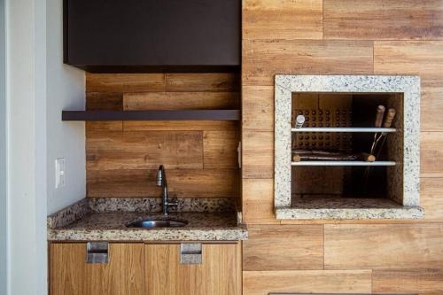 Kuchyň nebo kuchyňský kout v ubytování Praia e Piscina em Palmas do Arvoredo