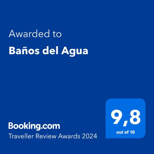 a screenshot of a phone with the text awarded to baja del azula at Baños del Agua in Granada