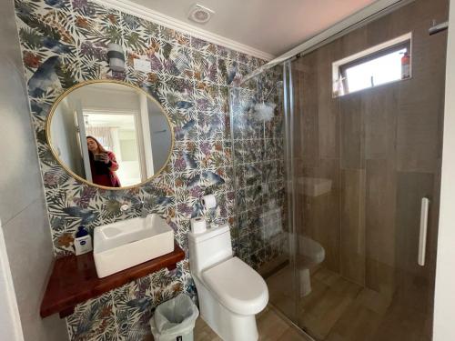Koupelna v ubytování HOSTAL LA MODERNA