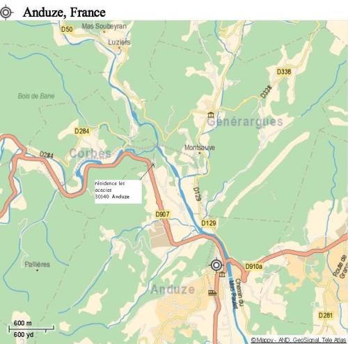 a map of the amarna forestfecture in france at Appartement 10 Des Acacias in Anduze