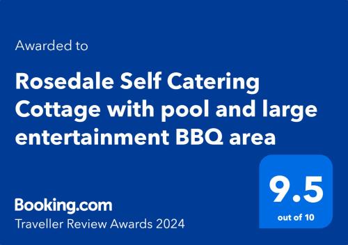 a screenshot of the rosedale self catering cottage with pool and large entertainment b at Rosedale Self Catering Cottage with pool and large entertainment BBQ area in Rosetta