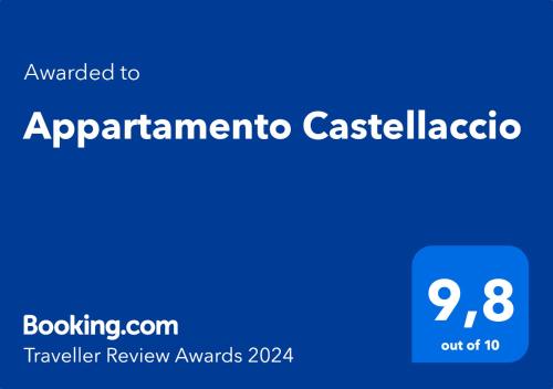Сертифікат, нагорода, вивіска або інший документ, виставлений в Appartamento Castellaccio