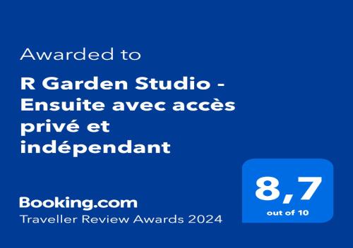 a screenshot of the r garden studio invite aoe access prepaid app at R Garden Studio 1 - Ensuite avec accès privé et indépendant in Baie du Tombeau