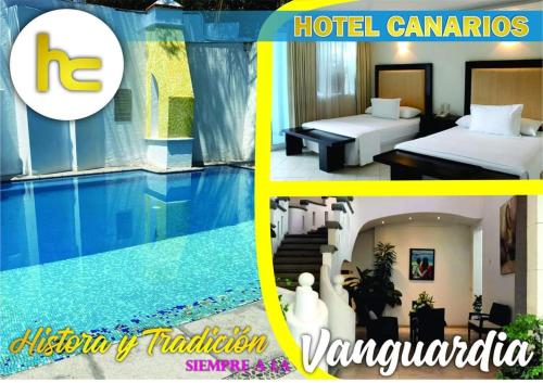 eine Collage mit Bildern eines Hotels mit Pool in der Unterkunft era hc in Cuernavaca