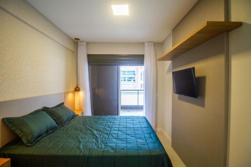 Postel nebo postele na pokoji v ubytování Recanto dos Girassóis 203 - Excelente apartamento 2 quartos em prédio com piscina - à 200m do mar - (Consultar serviços de roupa de cama e banho)