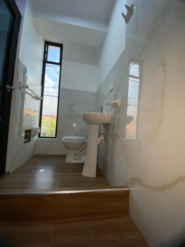 Koupelna v ubytování Hostal Huella