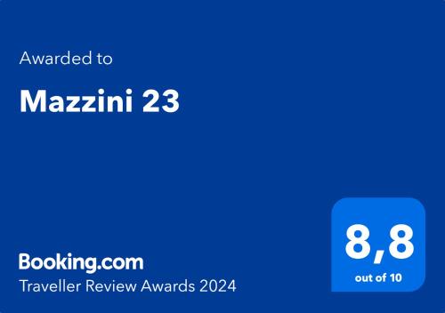 a blue square with the text upgraded to macramutt at Suite Mazzini 23 in Mantova