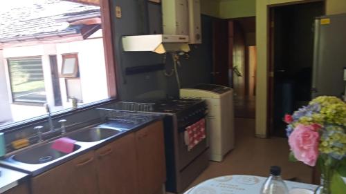 Kuchyň nebo kuchyňský kout v ubytování Hostal Pelluco