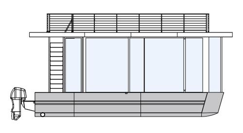 a black and white drawing of a building at Spreeapartment LUNA in Berlin