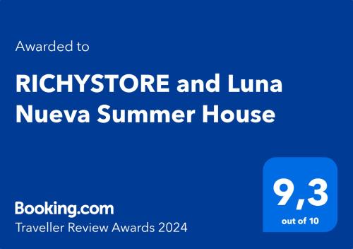 RICHYSTORE and Luna Nueva Summer Houseに飾ってある許可証、賞状、看板またはその他の書類
