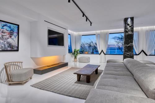 Mykonos Town Black Villa with Cave Heated Pool