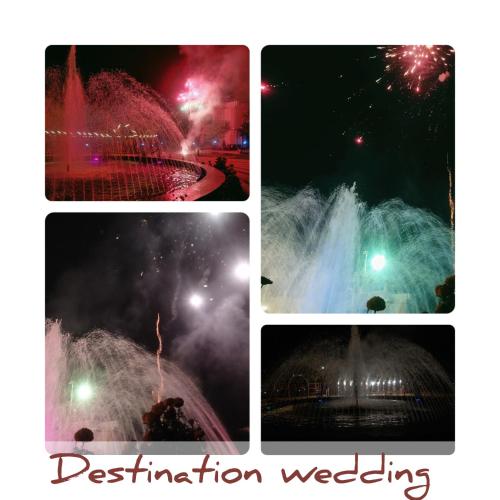 a collage of different pictures of fireworks at CHARULATA RESIDENCY in Bolpur