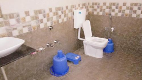 a bathroom with a white toilet and a sink at Red Villa Hotel in Sasan Gir