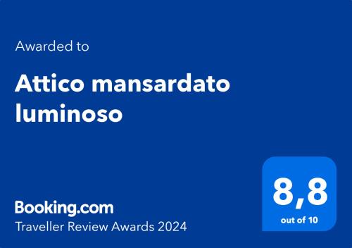 ein blauer Bildschirm mit den Worten africa masarita liminico in der Unterkunft Attico mansardato luminoso in Orsogna