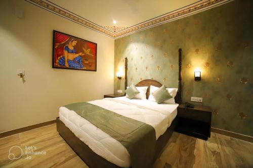 Postelja oz. postelje v sobi nastanitve Hotel Sahibs Royal Ville Agra - 500m from Taj