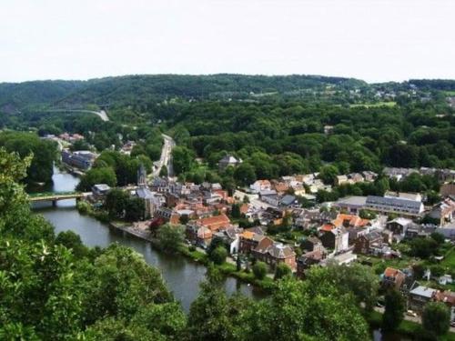 an aerial view of a town next to a river at Les terrasses de la vallée - Esneux (Liège) in Méry