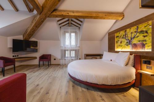 TV a/nebo společenská místnost v ubytování Granduca Mountain Wellness Apartments Campigna