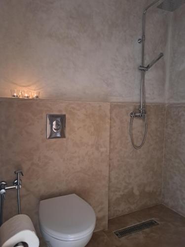 a bathroom with a toilet and a shower at Villa Rahma in Marrakesh