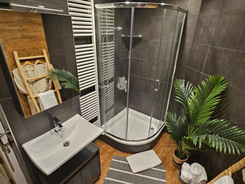 Ένα μπάνιο στο Workout Appartement bei Magdeburg