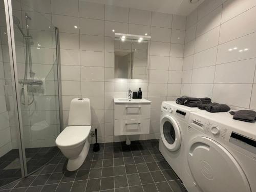 Koupelna v ubytování Svea Apartments in Rotebro