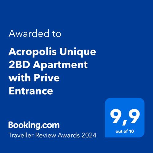a blue text box with the words approved to adoptits unique appointment with at Acropolis 2BD Private Entrance Apt in Athens