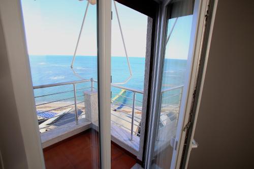 an ocean view from the balcony of a cruise ship at NOVA Sea View Apartments in Durrës