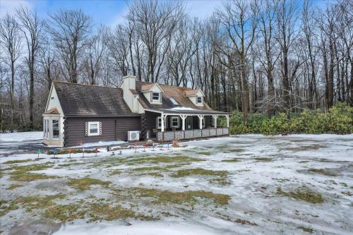 Log Cabin and Guest House Sleeps 18 2 Game Rooms en invierno