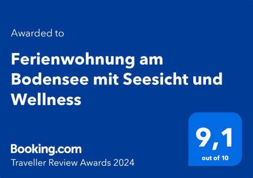 a blue sign with the textgraduateciplinary mail specialist unit at Ferienwohnung am Bodensee mit Seesicht und Terrasse in Rorschacherberg