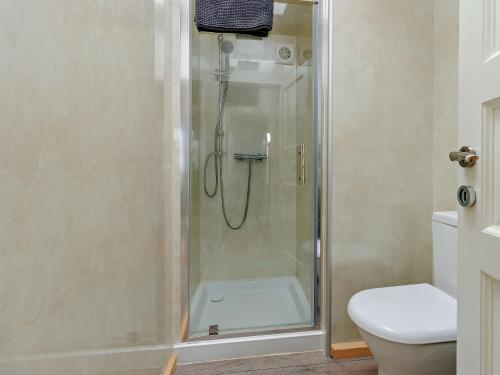 eine Duschkabine im Bad mit WC in der Unterkunft 4 Bed in Sheinton 93398 in Leighton