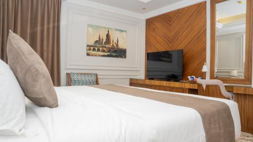 TV a/nebo společenská místnost v ubytování Rose Park Apartment hotel