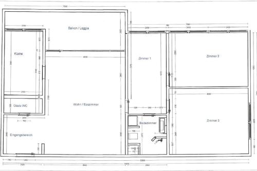 a floor plan of a building at Skyline Appartement mit Pool and Netflix in Kronberg im Taunus