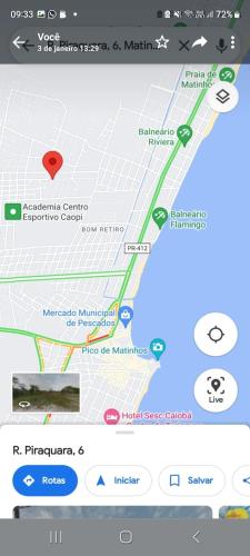 ein Screenshot der Google Maps App in der Unterkunft Casa Matinhos Riviera in Matinhos