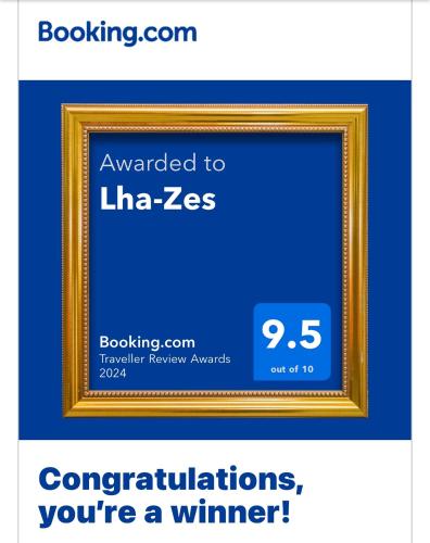 a picture of a picture frame with the words congratulations youre a winner at Lha-Zes in Leh