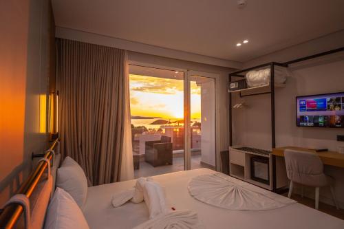 Ένα ή περισσότερα κρεβάτια σε δωμάτιο στο Hotel Sole Mare