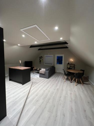 Χώρος καθιστικού στο Central apartment in Svolvær