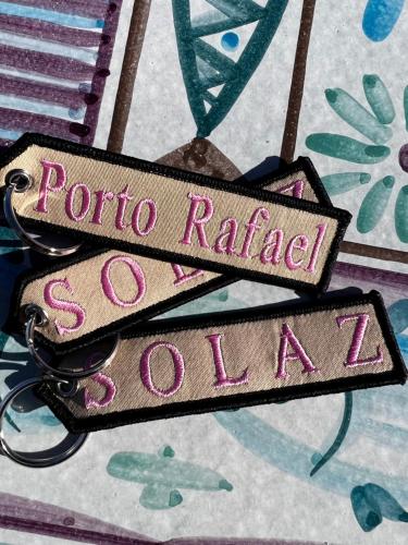 two metal tags with the words rotor rented out at Boutique Hotel Solaz in Porto Rafael
