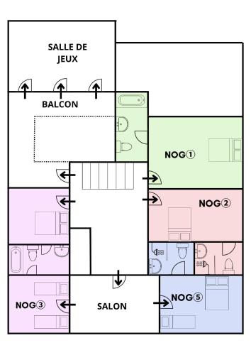 a floor plan of a house at Nogapatio - Maison d'Hôtes - BnB in Nogaro
