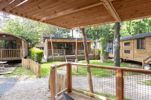 a view of a cabin with a deck at CityKamp Paris in Paris