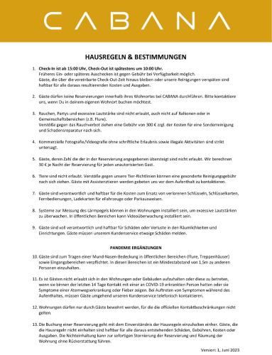 a page of a document with the words eroma at CABANA - Deluxe City-Center - kostenloser Parkplatz - Balkon - WiFi - Zentral in Oldenburg