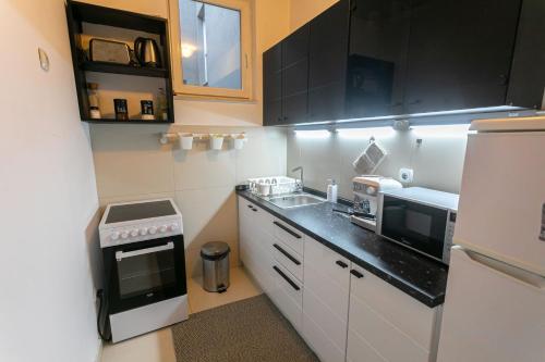 Η κουζίνα ή μικρή κουζίνα στο ANAMARIE Apartment, free parking, Belgrade, Center, SRB