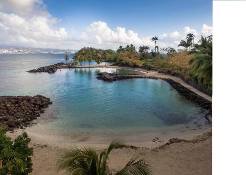 - une grande piscine d'eau sur une plage dans l'établissement F2 proche plage Anse Mitan, à Les Trois-Îlets