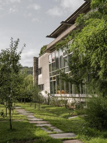 a building with a walkway in front of it at ArtBau Designhotel in Waldkirch