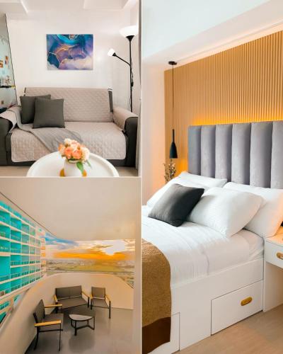 Katil atau katil-katil dalam bilik di JD Serviced Suite at Azure North Pampanga