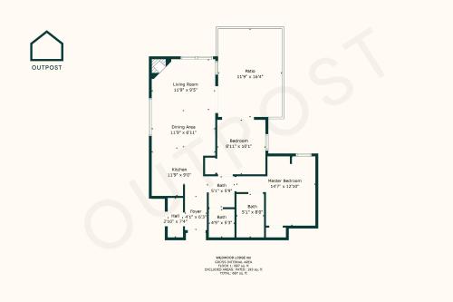 a floor plan of a house at Wildwood Lodge by Outpost Whistler in Whistler